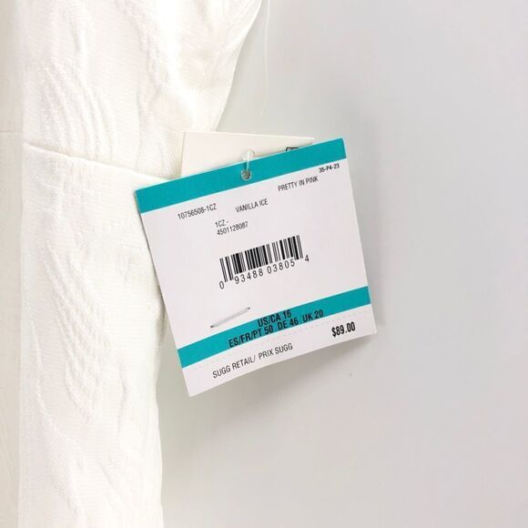 Kasper Textured Leaf Jacquard‎ Embroid Vanilla Ice Dress 16 - Picture 7 of 11